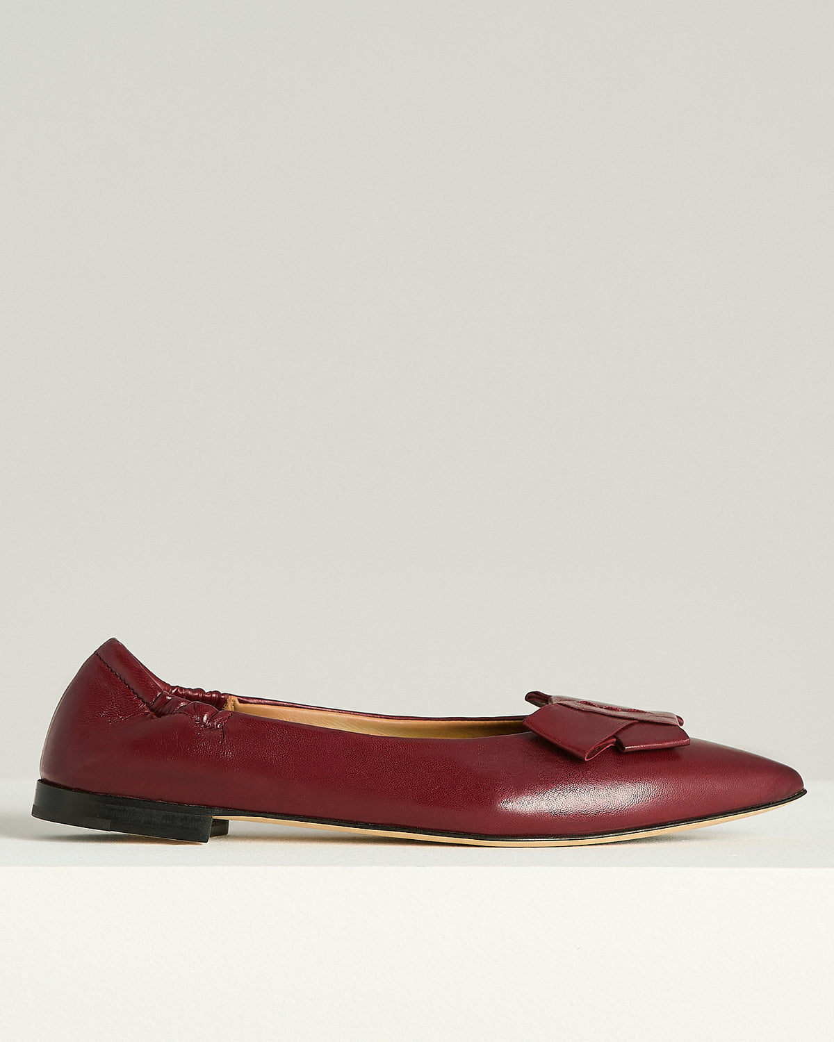 BORDEAUX CALFSKIN BALLET FLAT 1