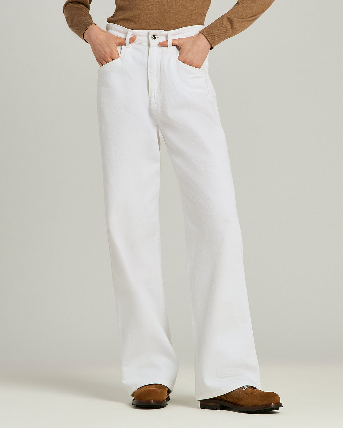 OPTICAL WHITE COTTON PANTS 2