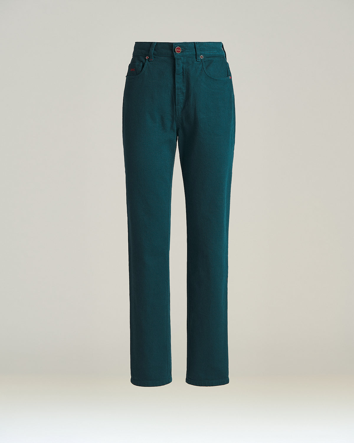 PETROLEUM GREEN COTTON PANTS 1