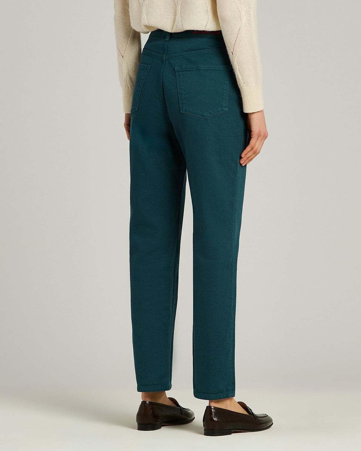 PETROLEUM GREEN COTTON PANTS 3