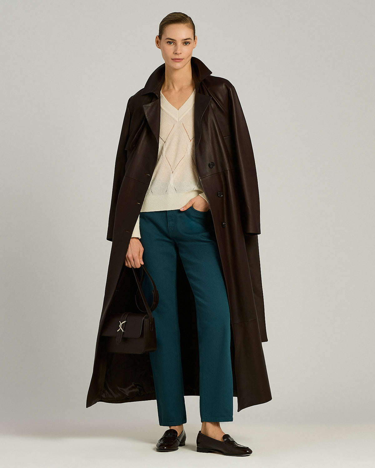 PETROLEUM GREEN COTTON PANTS 5