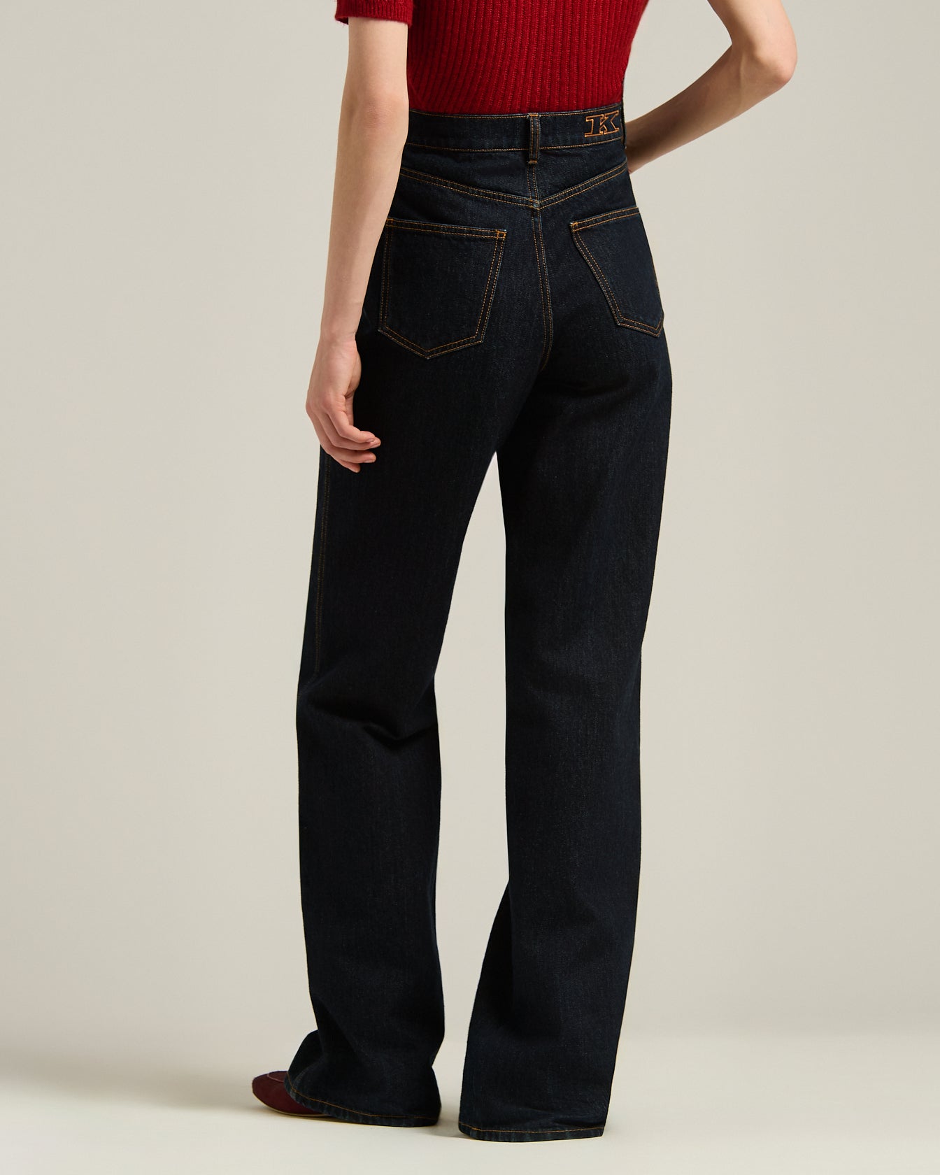 HIGH-WAISTED PALAZZO JEANS