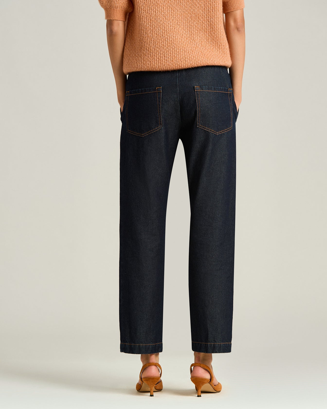 SOFT-WAISTED COTTON AND LINEN TROUSERS