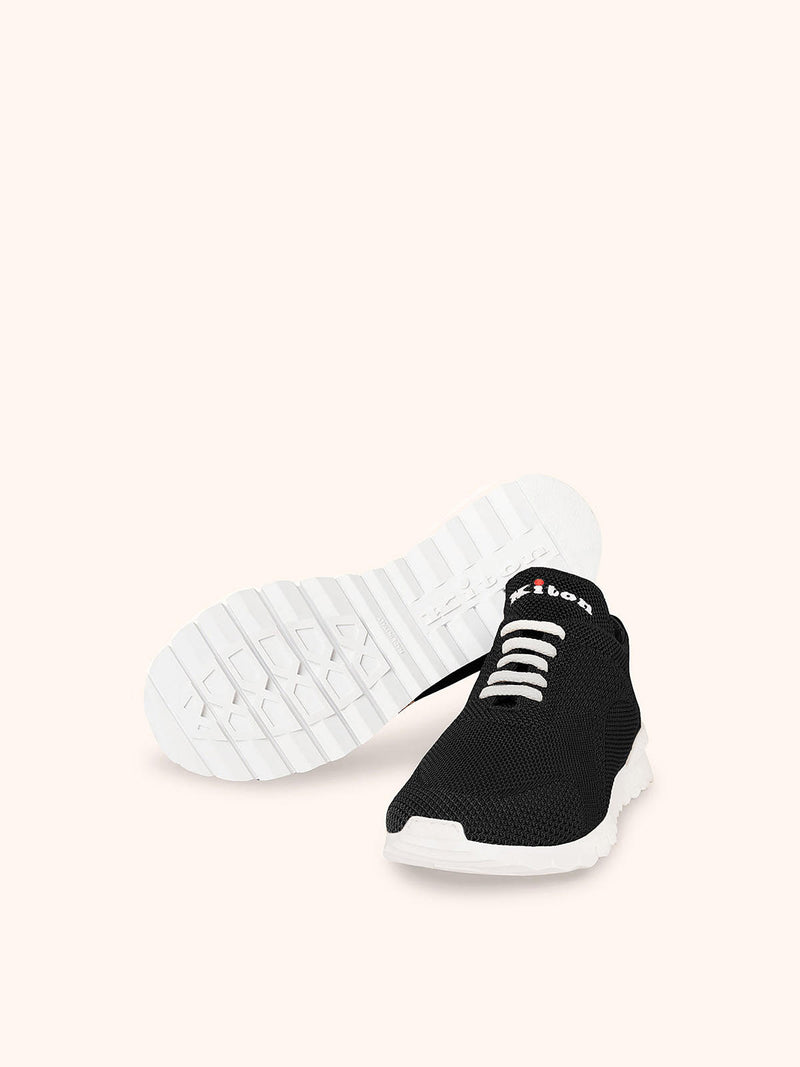 Kiton black sneakers shoes for woman, in cotton 3