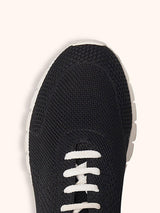 Kiton black sneakers shoes for woman, in cotton 4