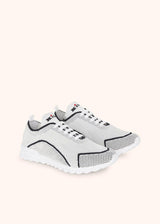 Kiton white/black sneakers shoes for woman, in cotton 2