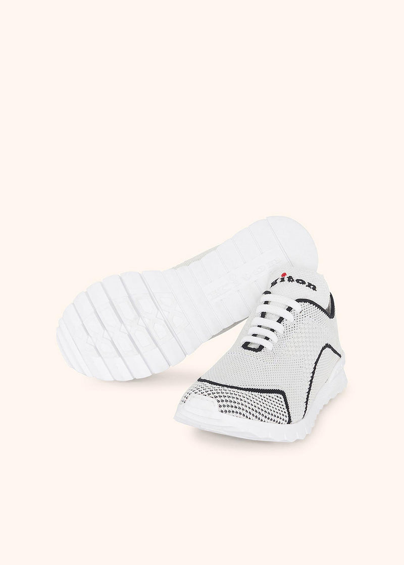 Kiton white/black sneakers shoes for woman, in cotton 3