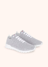 Kiton medium grey sneakers shoes for woman, in cashmere 2