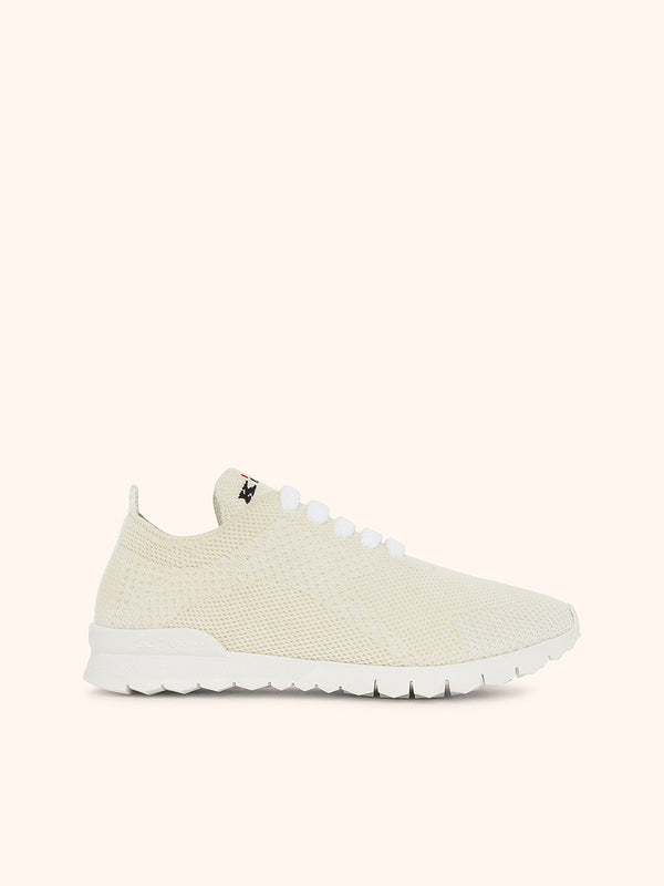 Kiton cream white sneakers shoes for woman, in cashmere 1