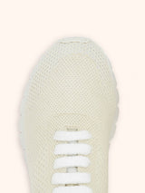 Kiton cream white sneakers shoes for woman, in cashmere 4