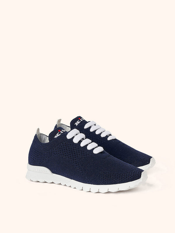 Kiton night blue sneakers shoes for woman, in cashmere 2