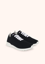 Kiton black sneakers shoes for woman, in cashmere 2