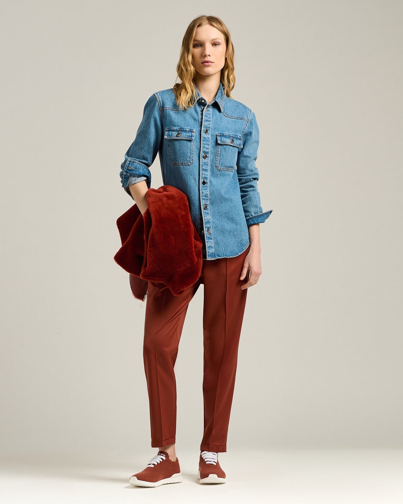 FIT TERRACOTTA CASHMERE SNEAKERS