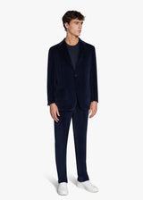Knt blue suit in cotton 2
