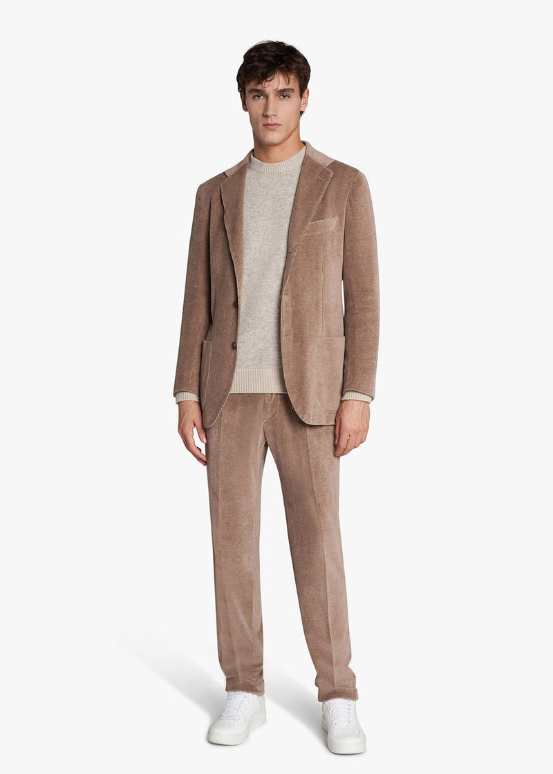 Knt beige suit in cotton 5