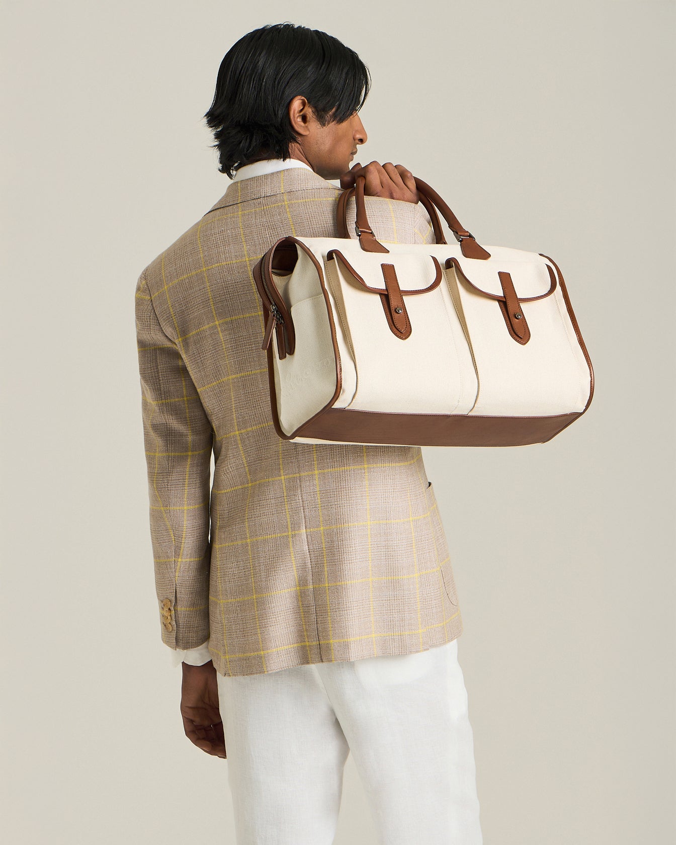 JOURNEY COTTON AND LEATHER BAG