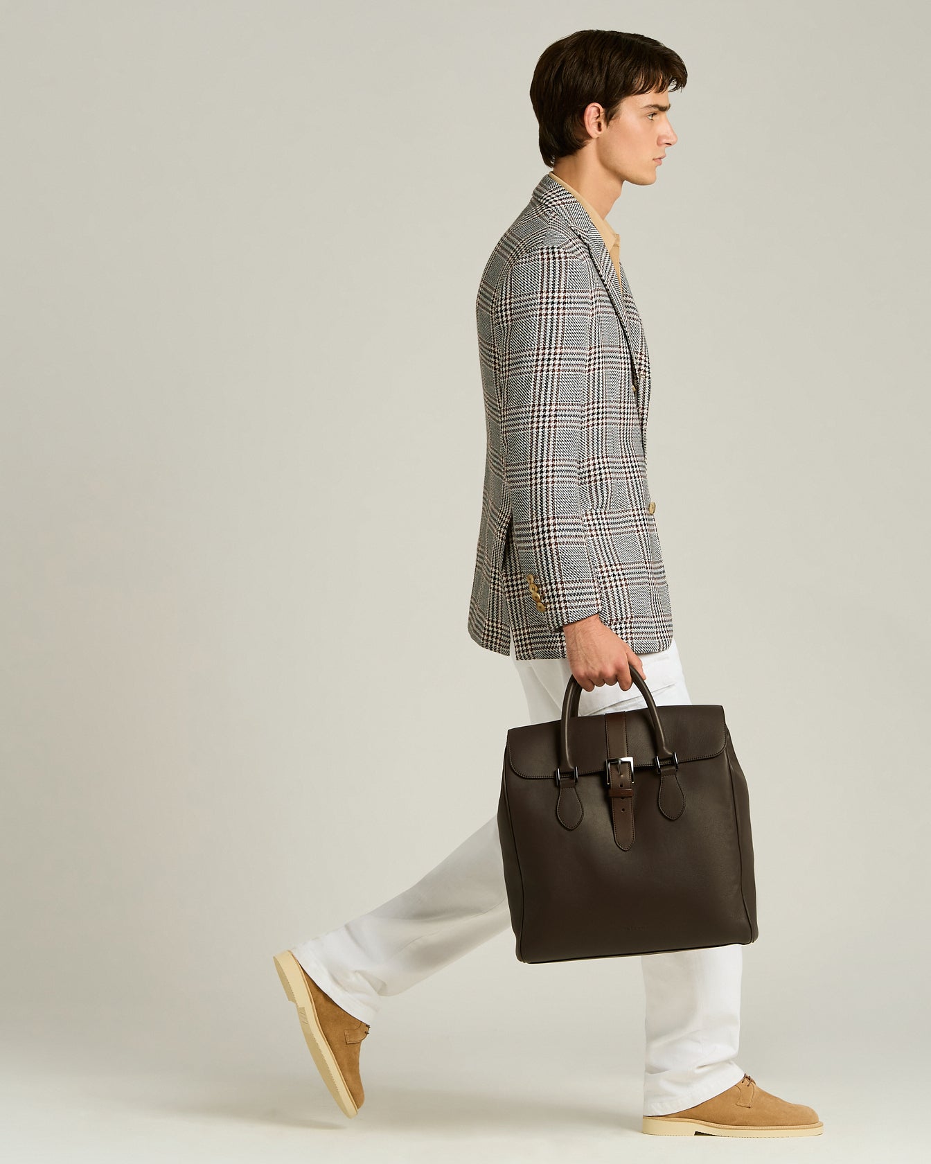 DARK BROWN FULL-GRAIN CALFSKIN SHOPPING BAG