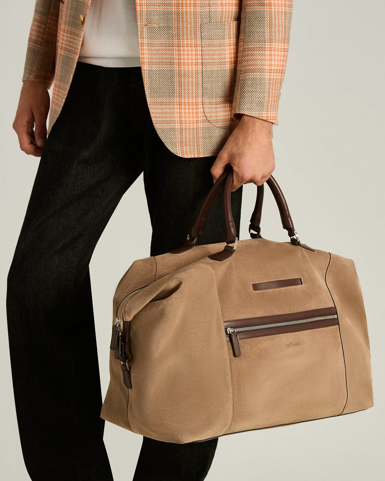Suede Weekend Holdall Slate in Grey Calfskin4