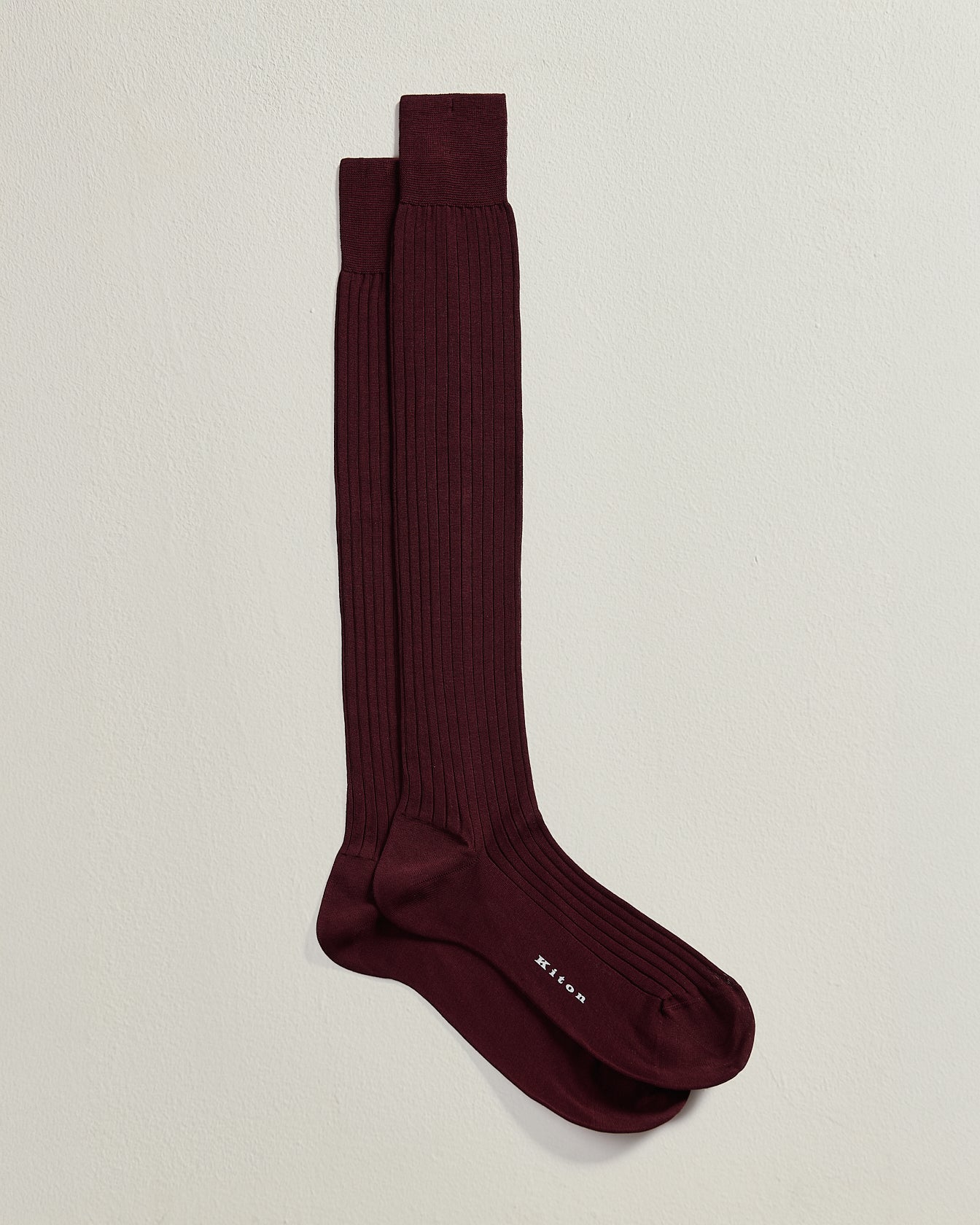 BORDEAUX RIBBED COTTON LONG SOCKS