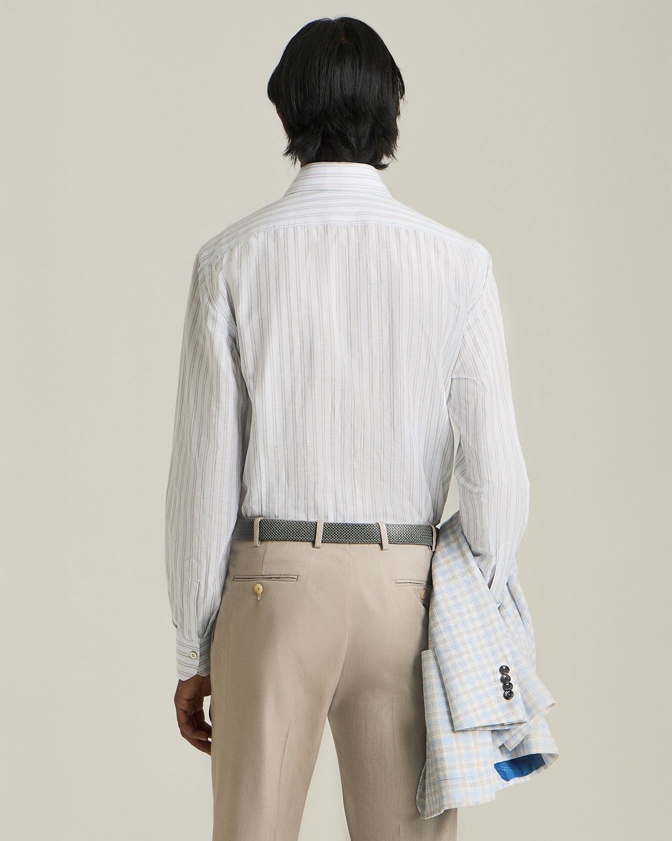 COTTON AND LINEN STRIPED SHIRT