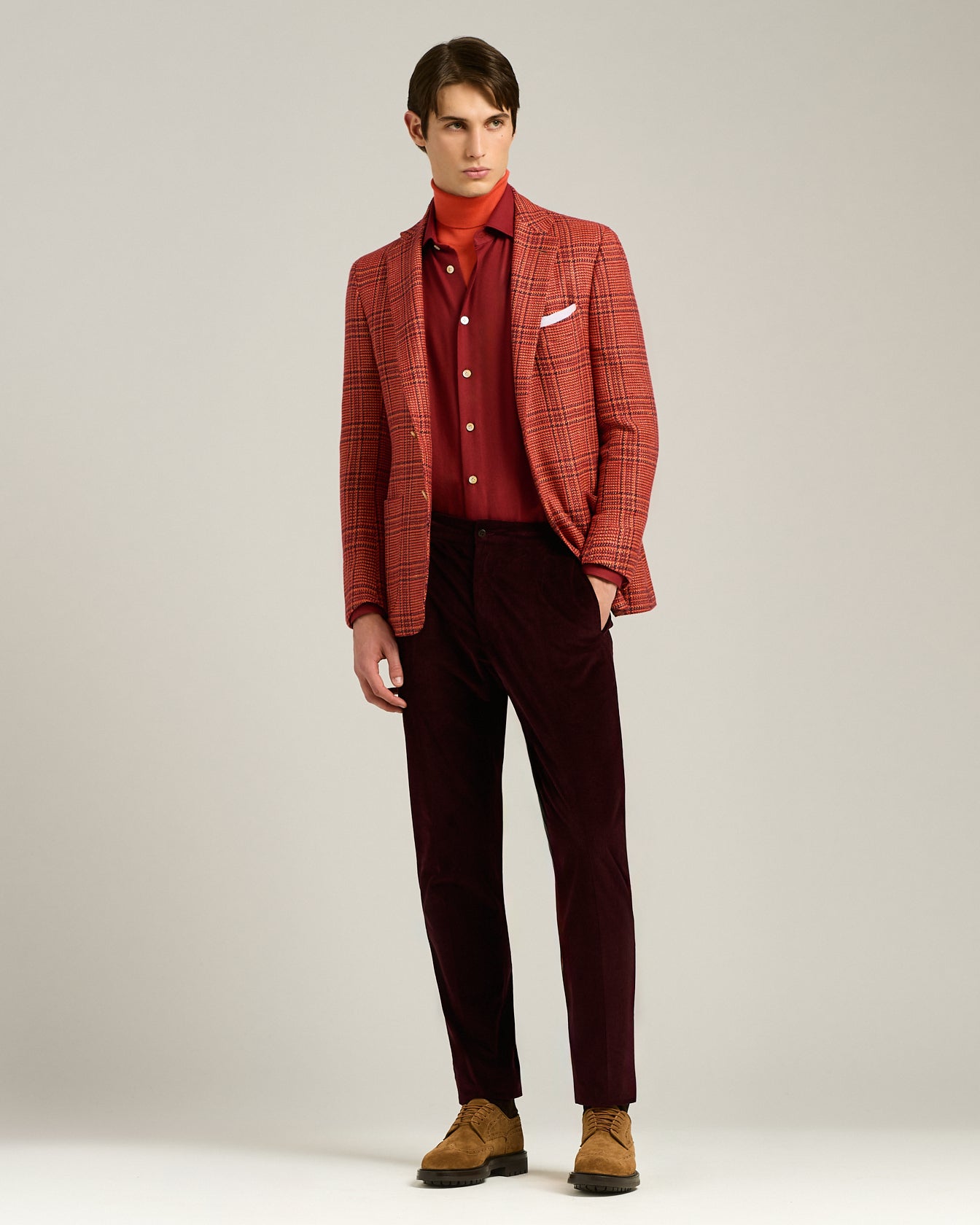 CAMICIA IN FLANELLA DI COTONE E CASHMERE