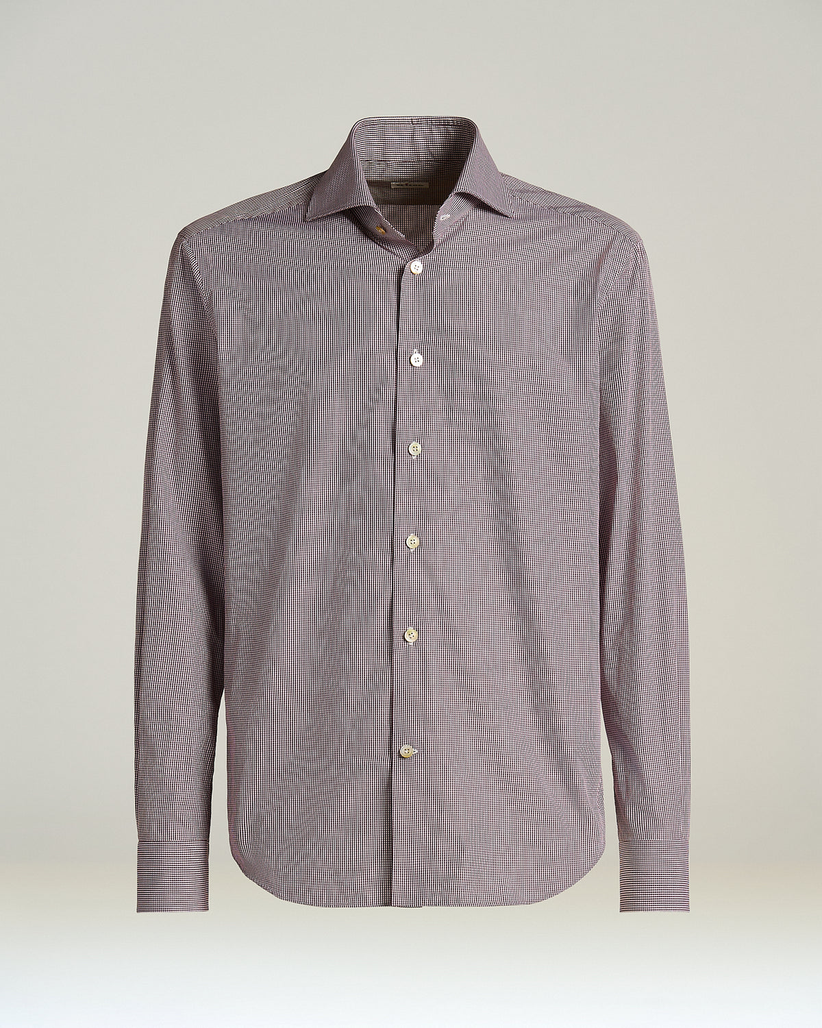 BORDEAUX COTTON MICRO PATTERN SHIRT WITH BUTTON-DOWN COLLAR 1
