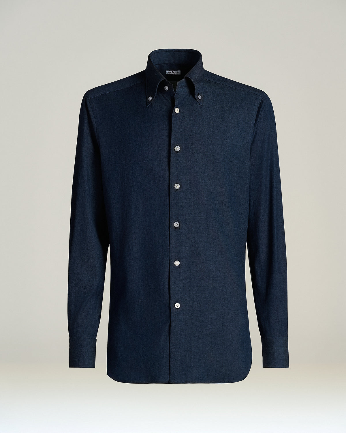 LIGHT BLUE WASHED STRETCH-COTTON SHIRT 1