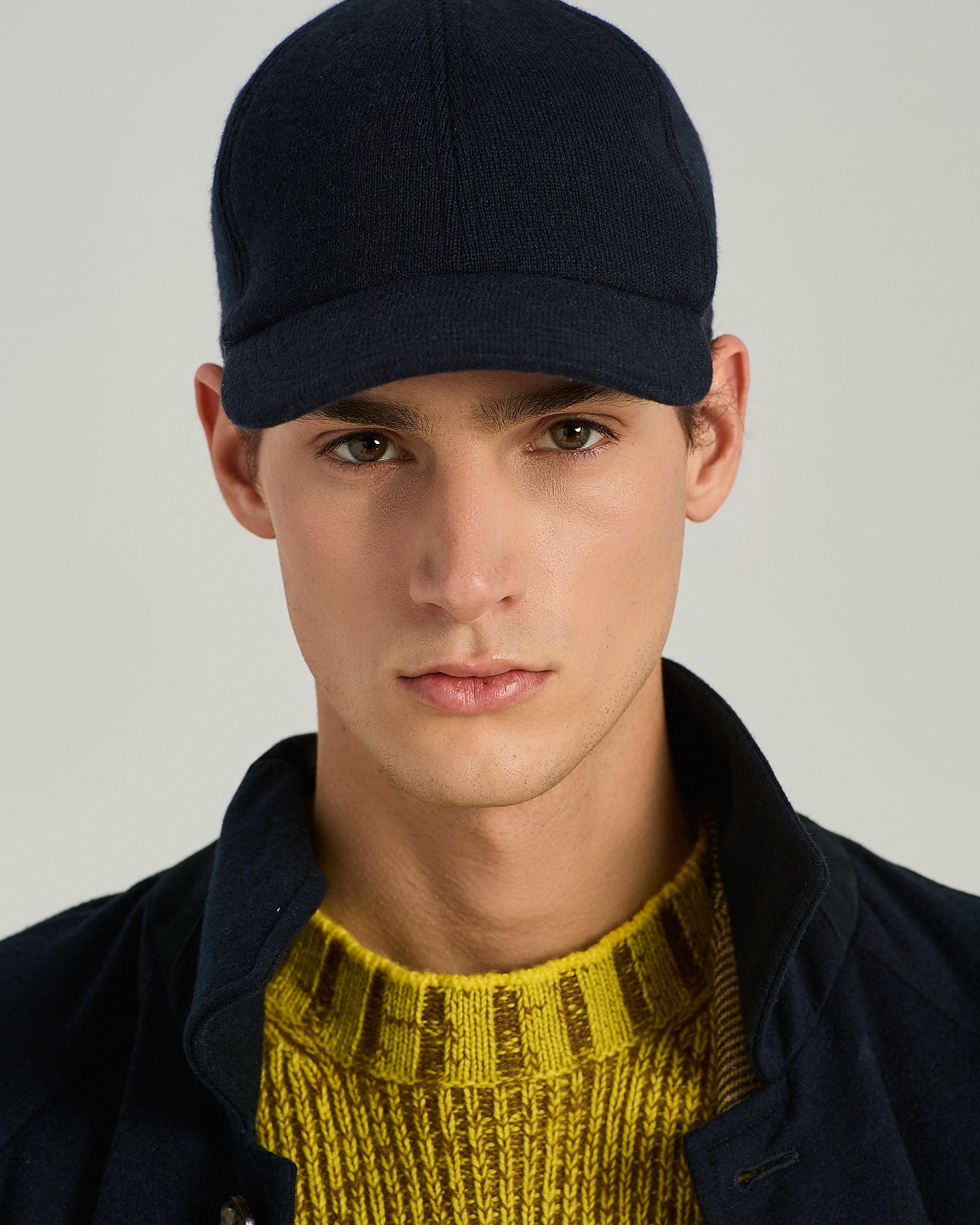 CAPPELLO BASEBALL IN CASHMERE E SETA CON DETTAGLI IN PELLE
