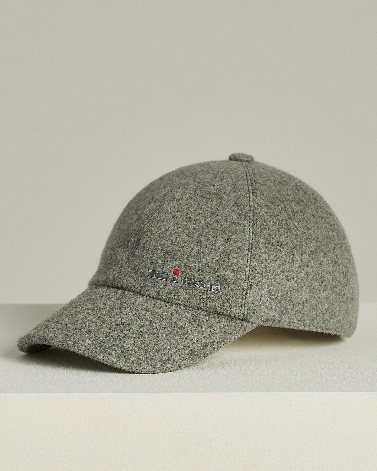 GREY CASHMERE BASEBALL CAP 1