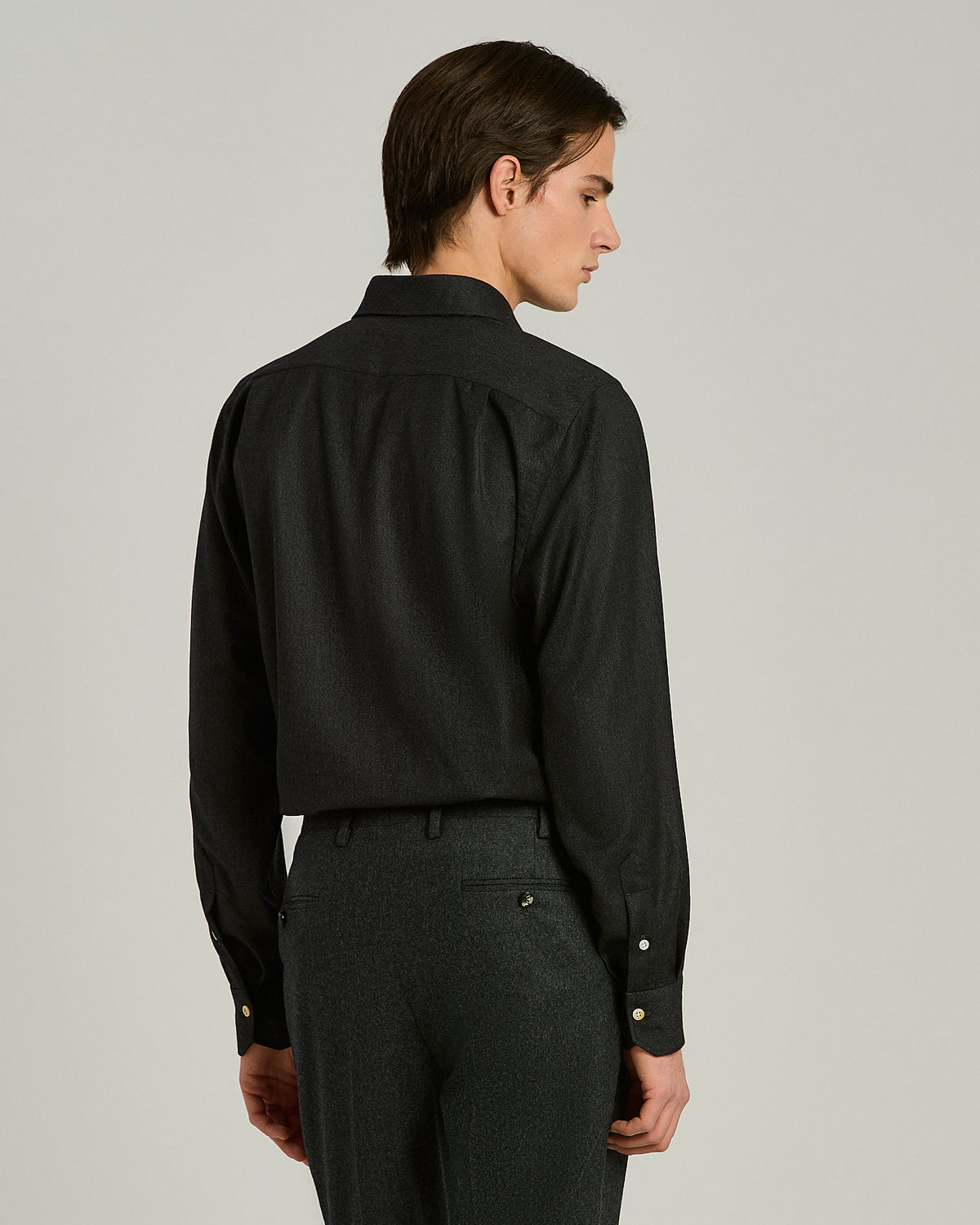 MEDIUM GREY WOOL AND CASHMERE SHIRT WITH PATCH POCKETS 3