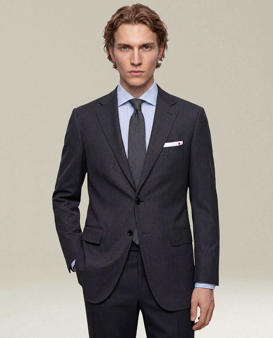 14-MICRON CHARCOAL GREY TIE