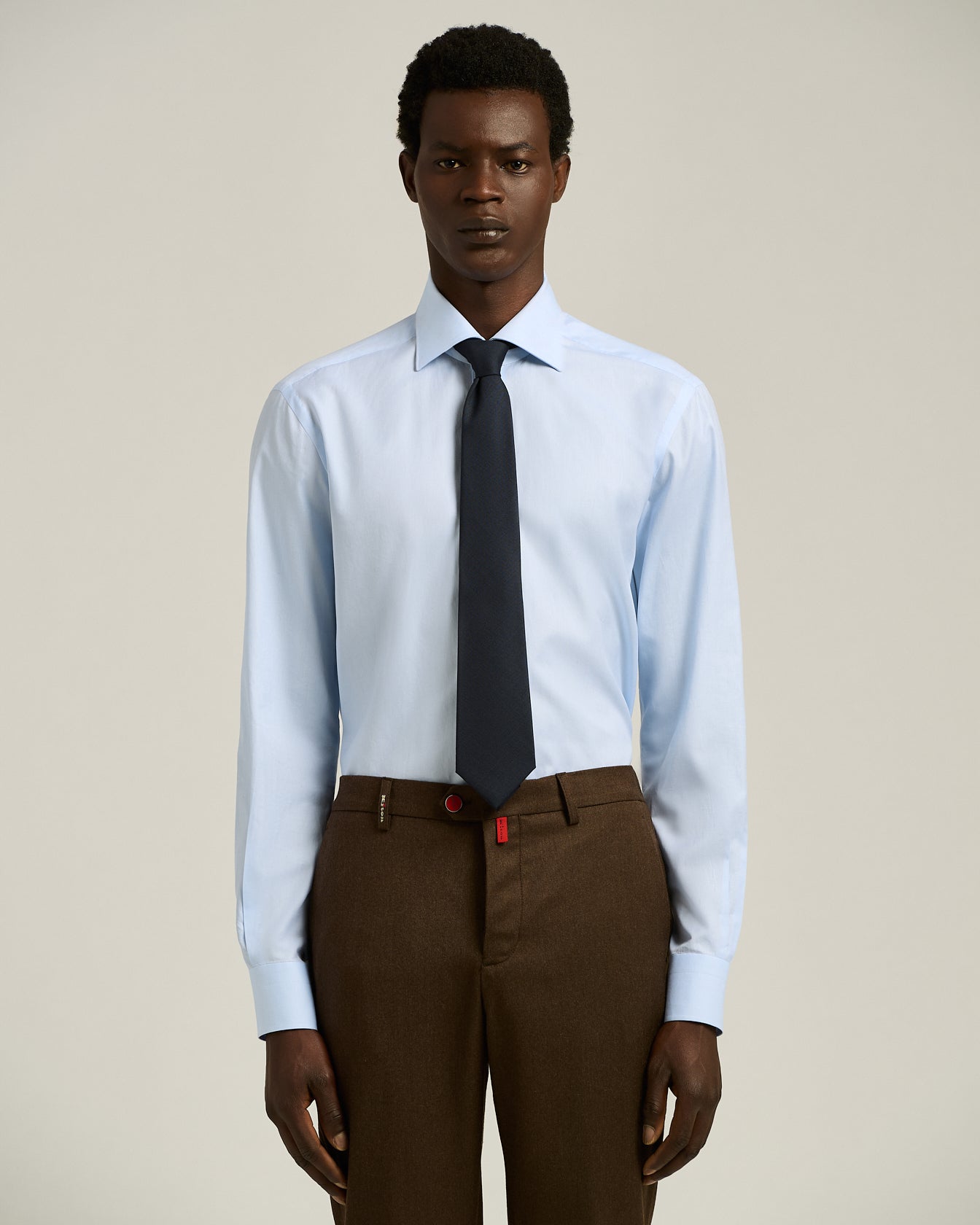 men's pure wool seven-fold blue tie