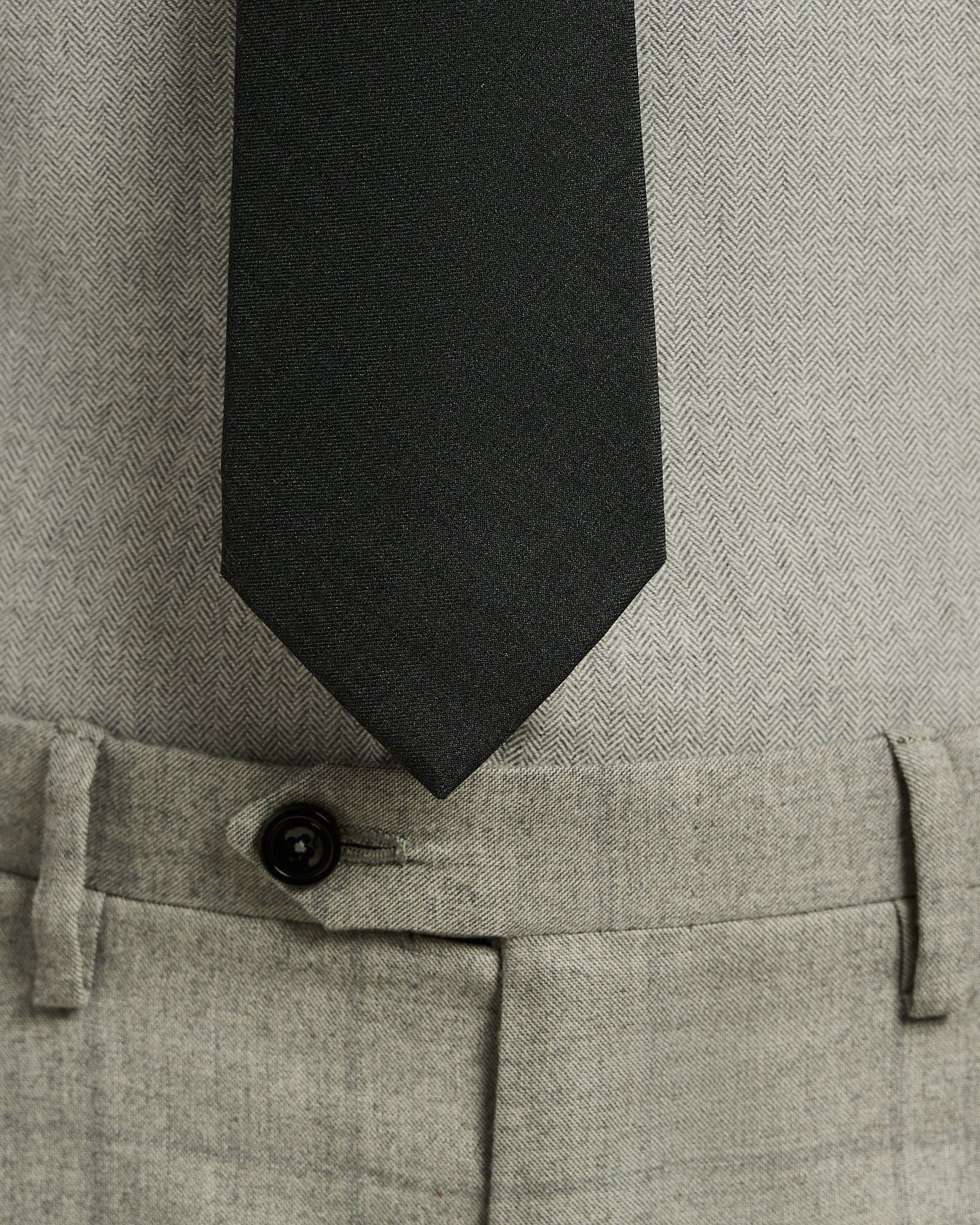 men's pure wool seven-fold dark gray tie