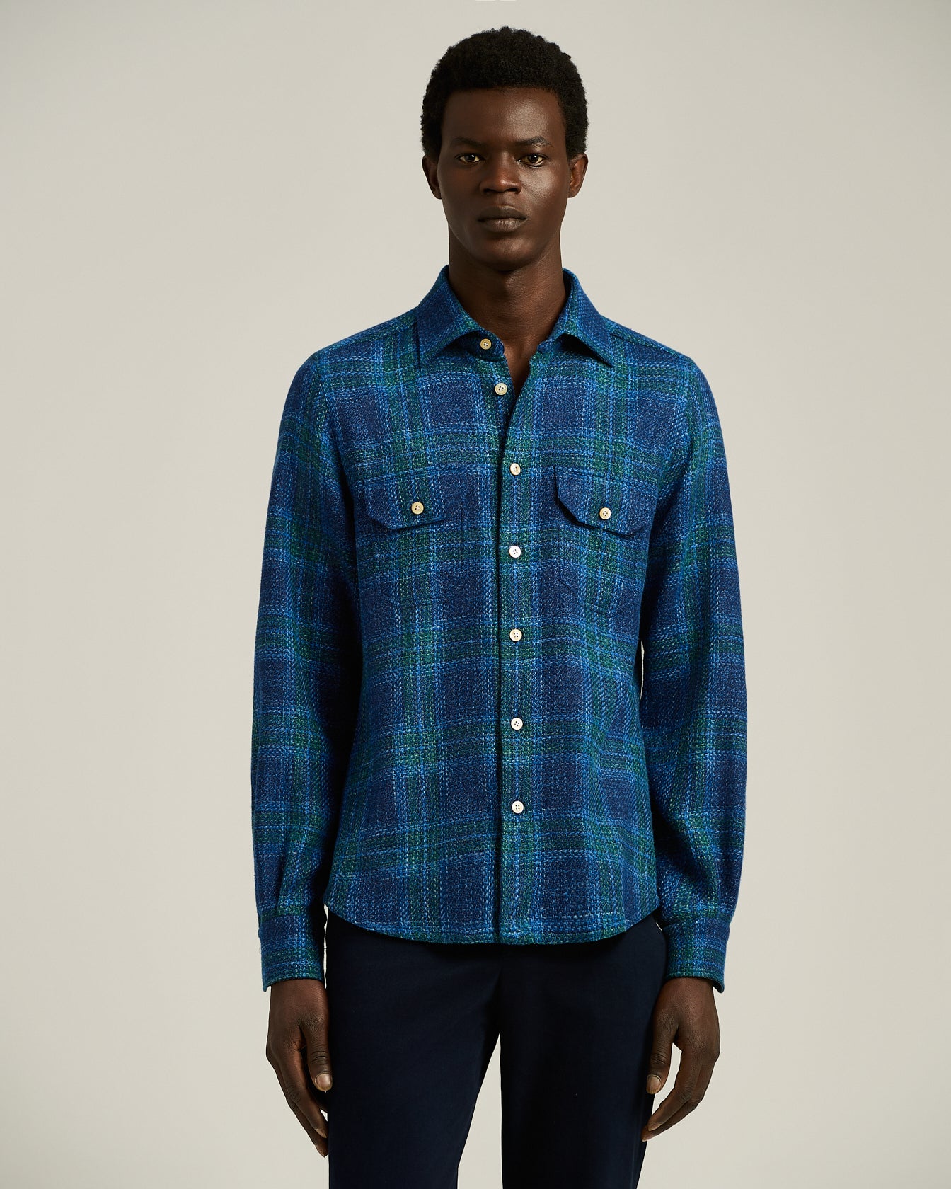 CAMICIA TARTAN IN LANA BLEND