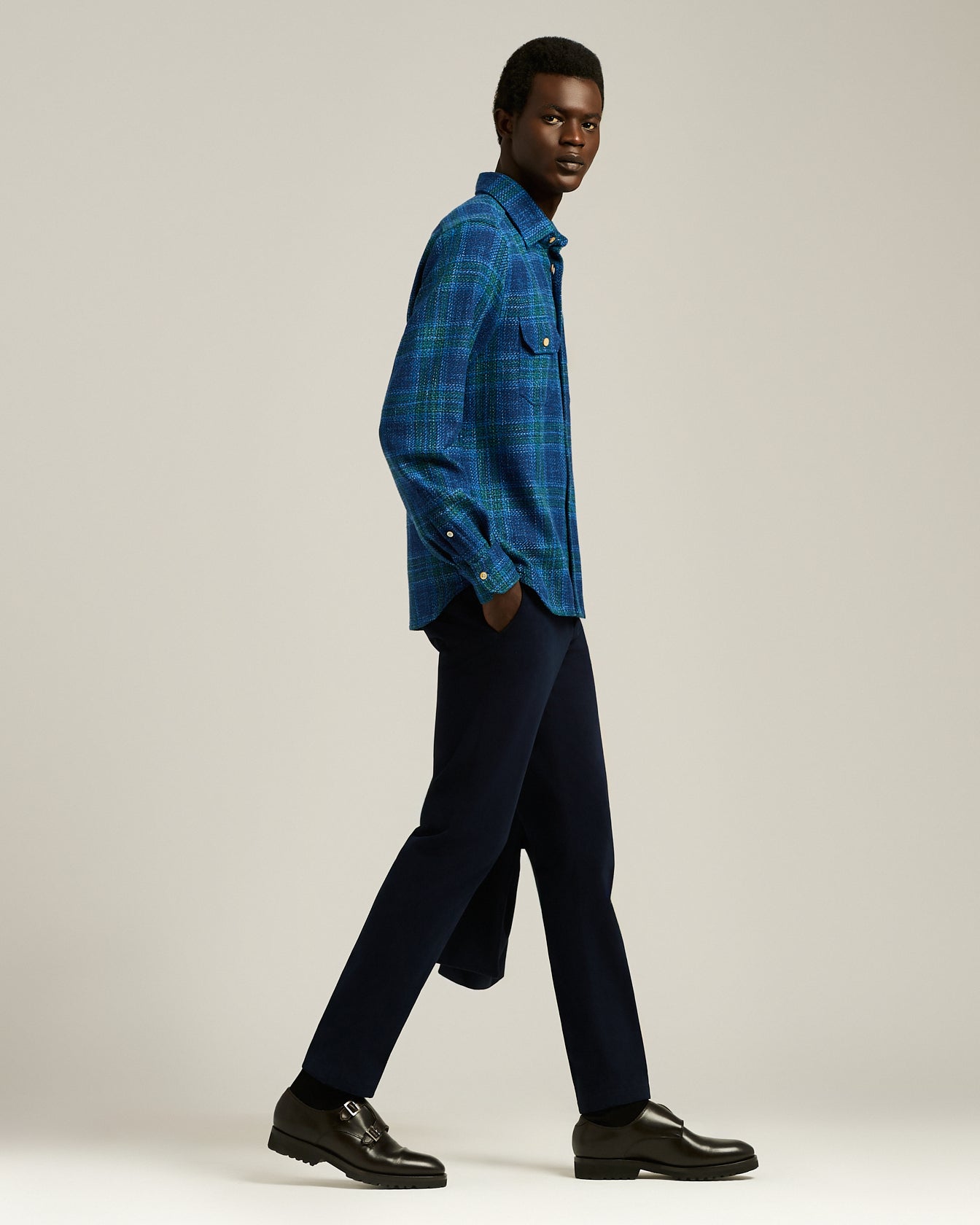 CAMICIA TARTAN IN LANA BLEND