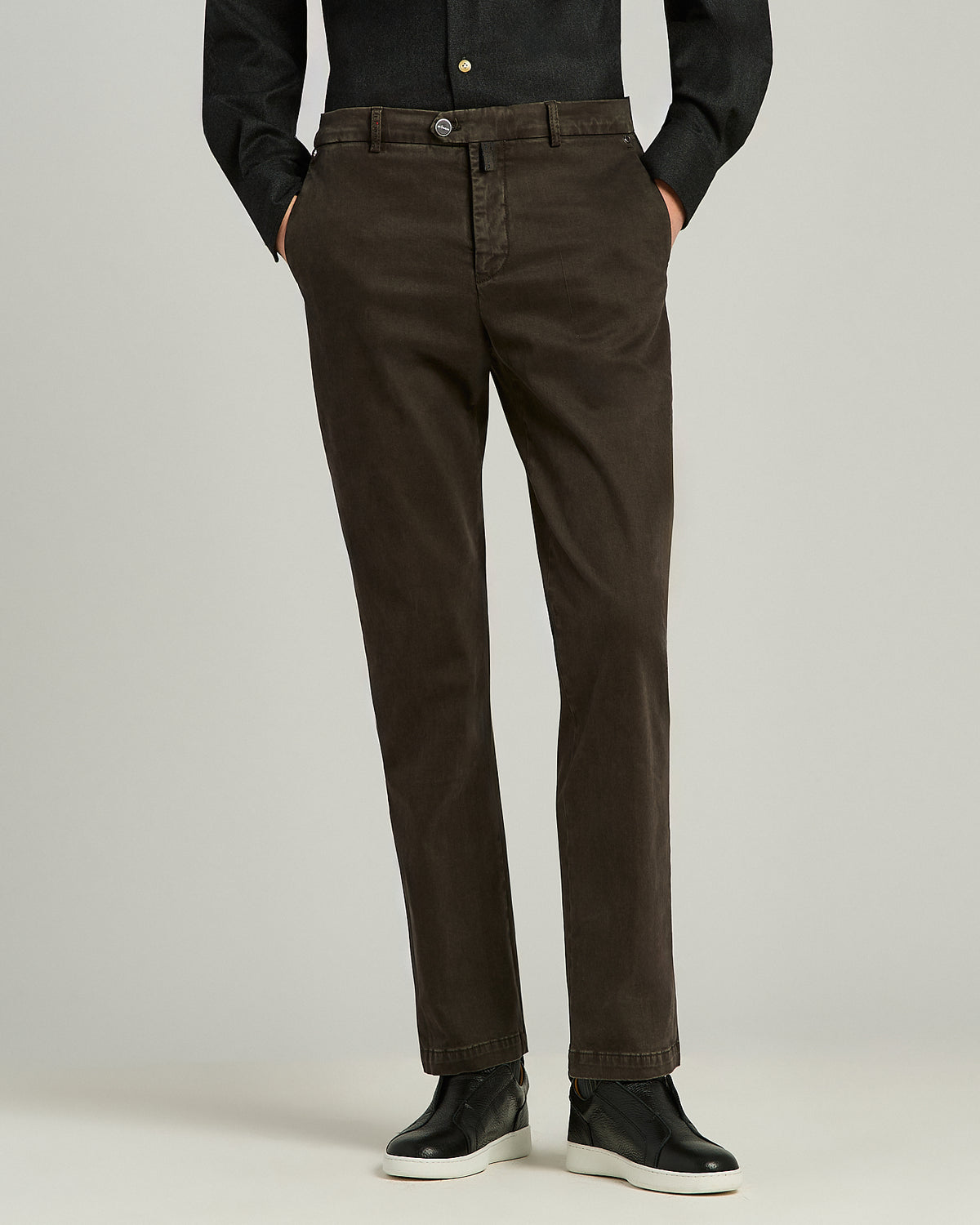 DARK BROWN COTTON PANTS 3