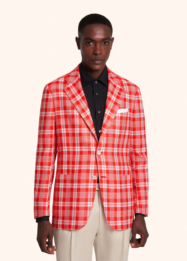 Kiton red jacket for man, in silk 2