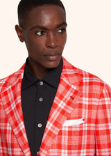 Kiton red jacket for man, in silk 4