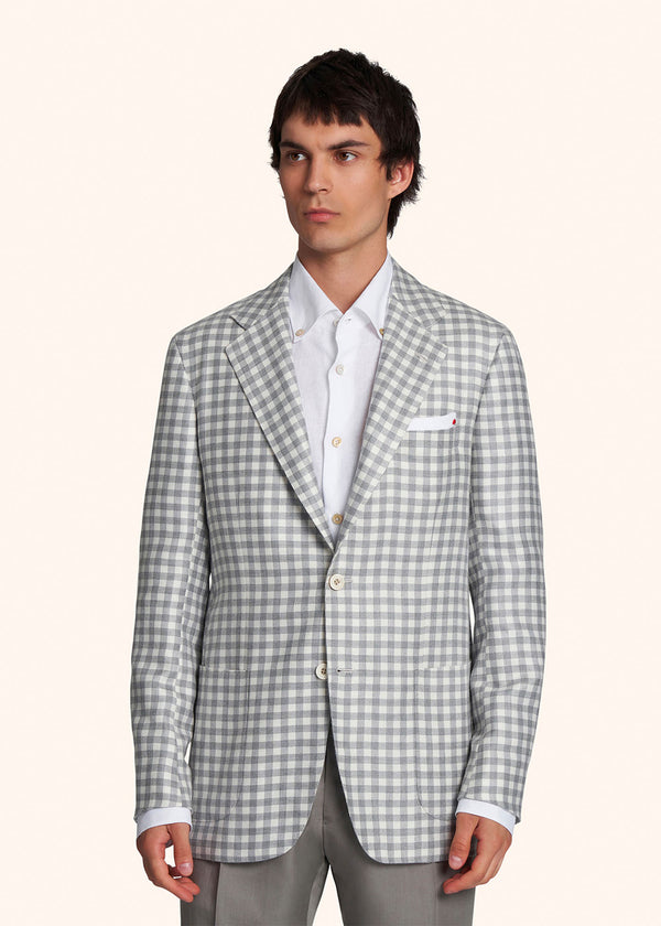 Kiton medium grey jacket for man, in cashmere 2
