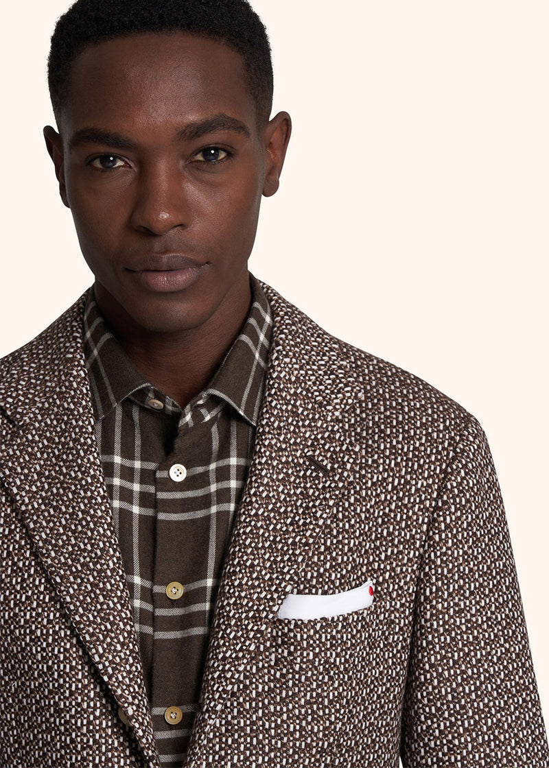 Kiton brown jacket for man, in cashmere 4