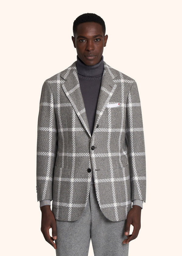 Kiton medium grey jacket for man, in cashmere 2
