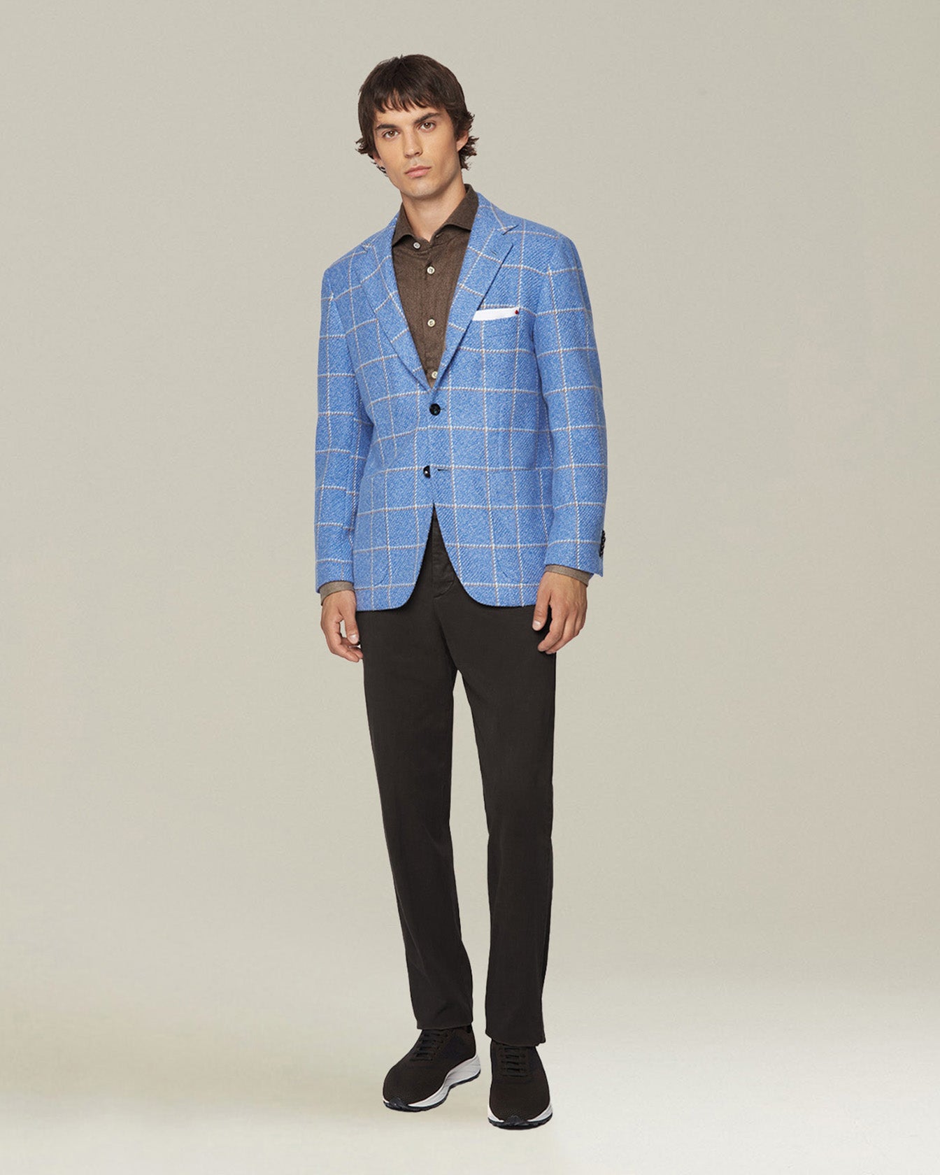 CHECKED CASHMERE BLAZER