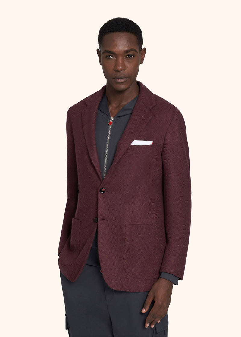 Kiton bordeaux jacket for man, in cashmere 2