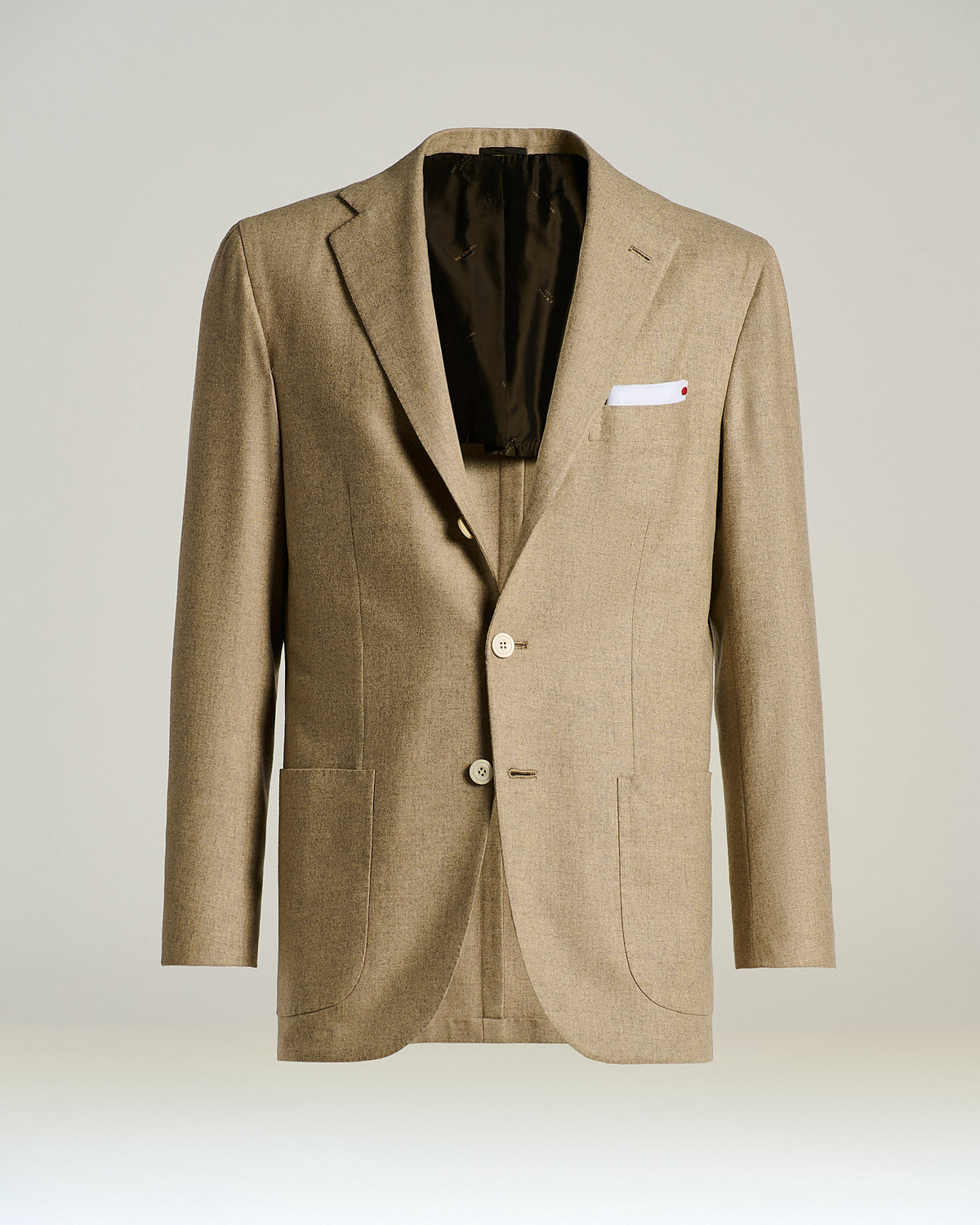 BEIGE CASHMERE JACKET WITH PATCH POCKETS 1