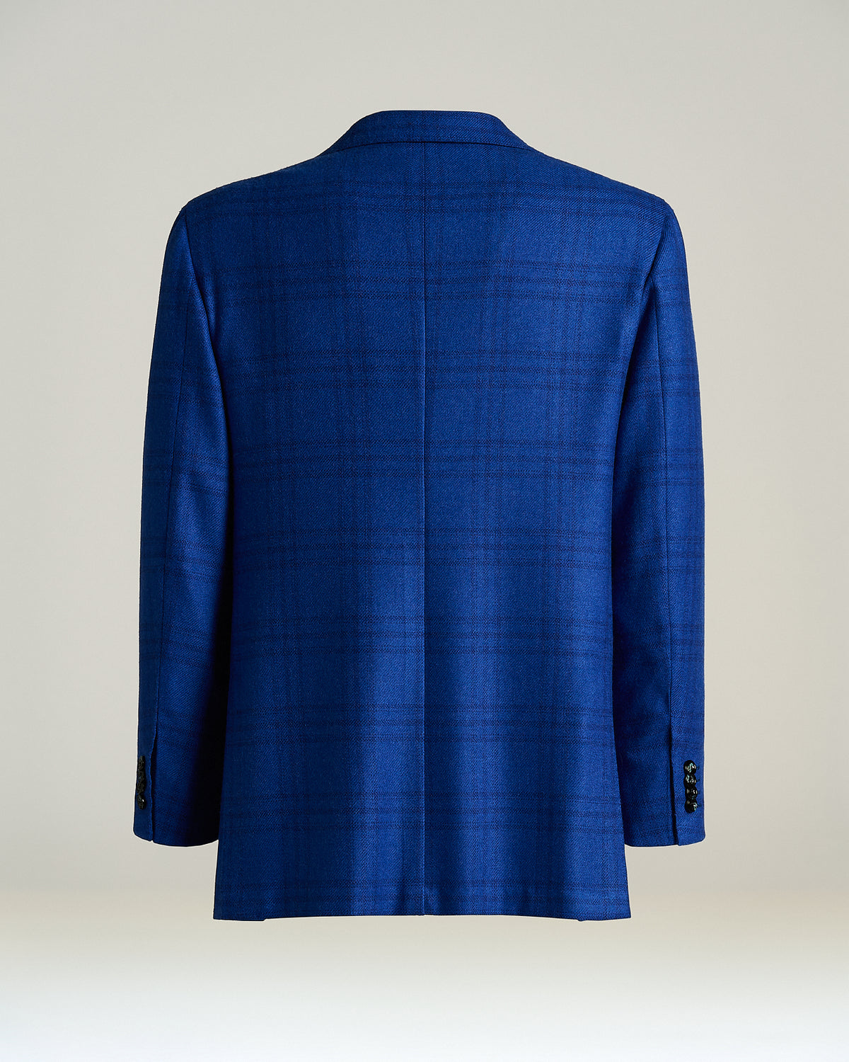 BLUE CHECKED PURE CASHMERE JACKET 2