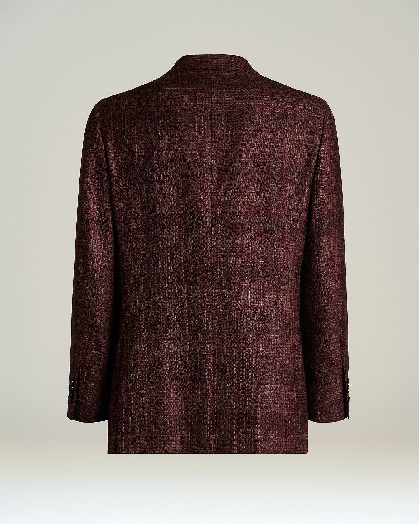 GIACCA MONOPETTO IN CASHMERE, SETA E LINO CON MOTIVO CHECK