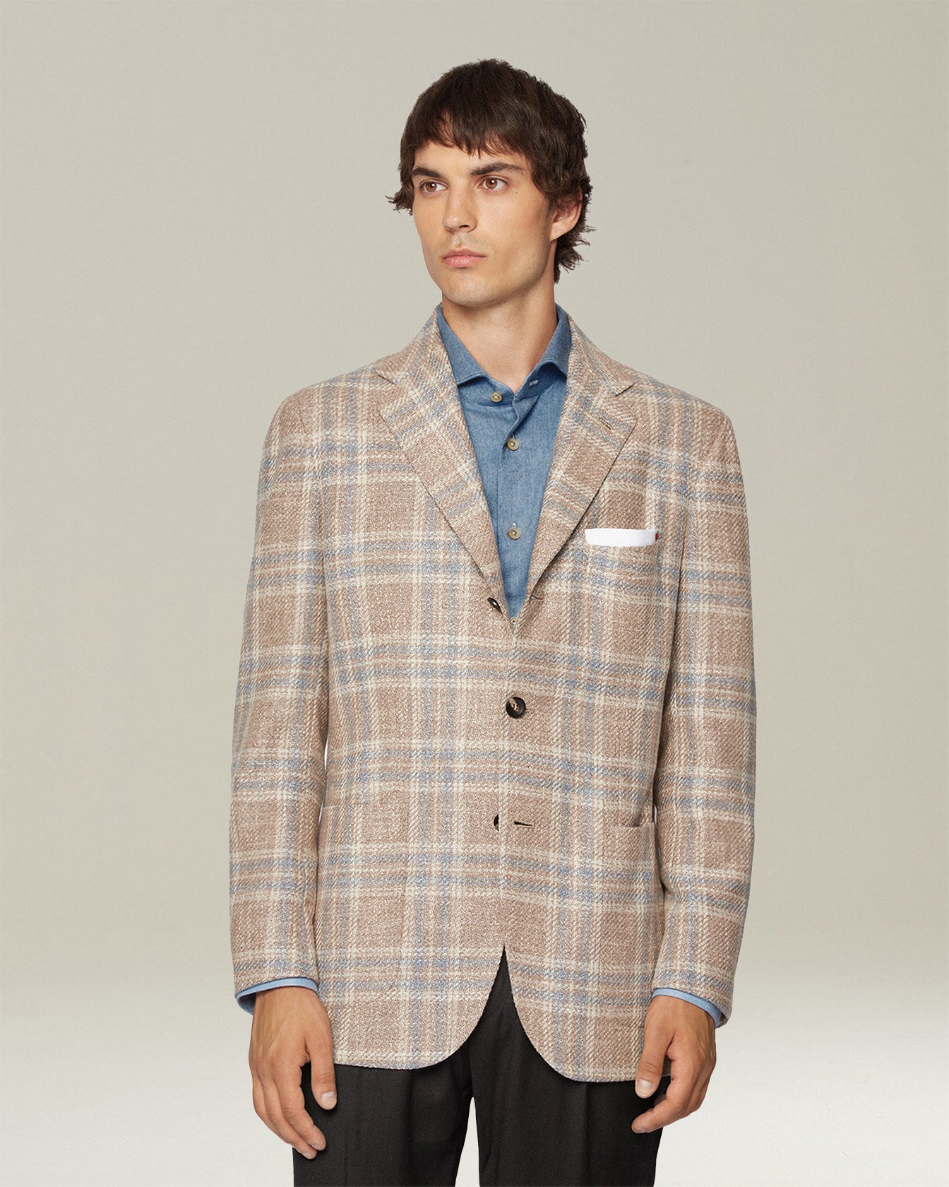 CHECKED CASHMERE BLEND JACKET