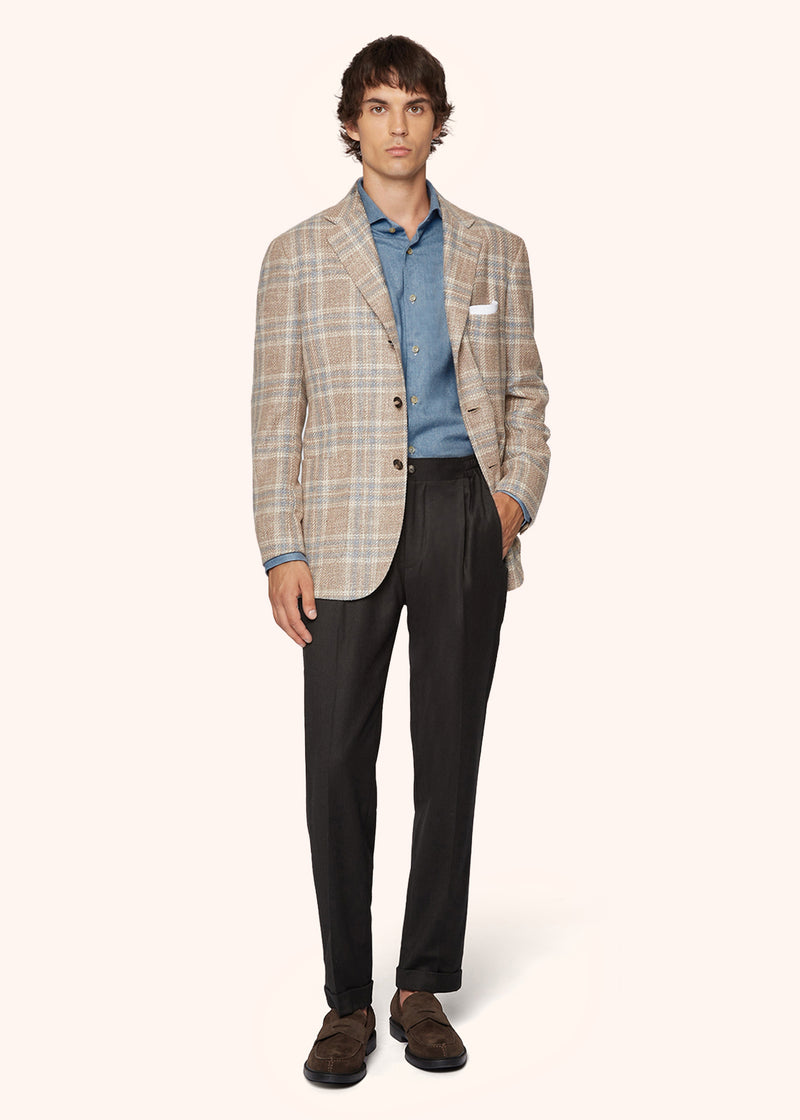 CHECKED WOOL BLEND JACKET