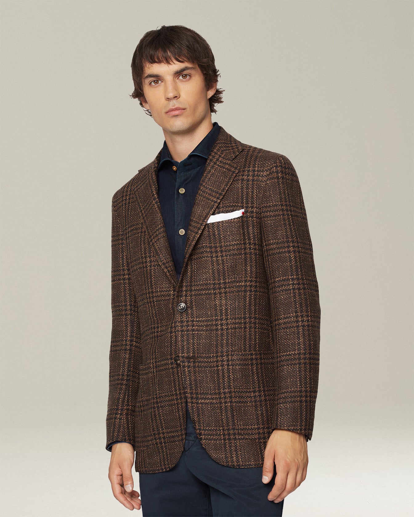 CHECKED CASHMERE BLEND JACKET