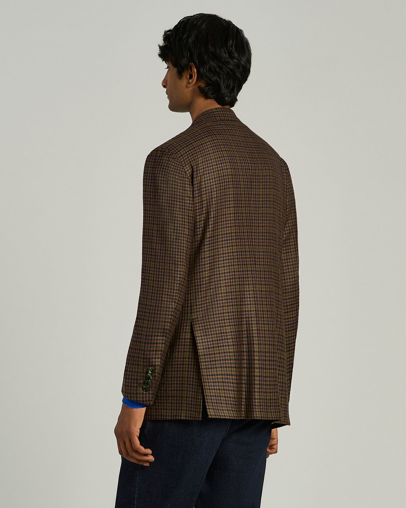 GIACCA MONOPETTO IN PURO CASHMERE A MOTIVO MICRO CHECK